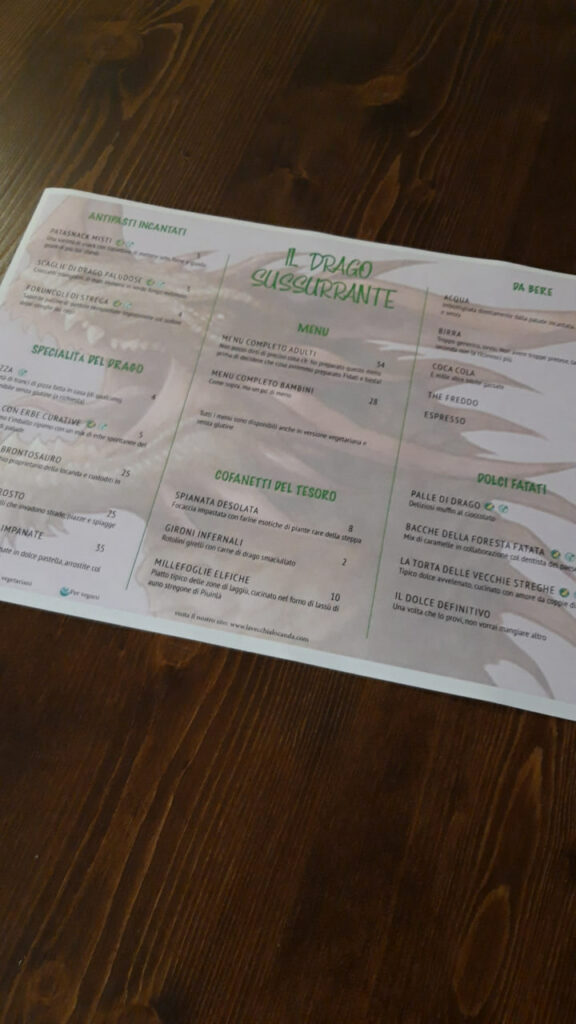 il segreto della vecchia locanda menu